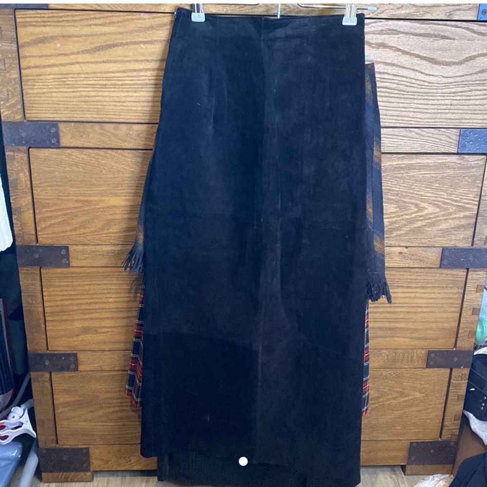 Positano Black Leather Skirt